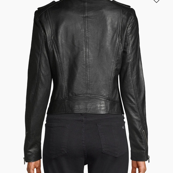 Lamarque Black Leather Biker Jacket - Picture 2 of 5